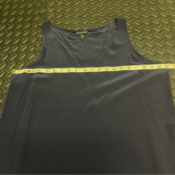 Eileen Fisher Silk Asymmetrical Tunic Sleeveless Size Medium Navy Blue - Picture 8 of 9